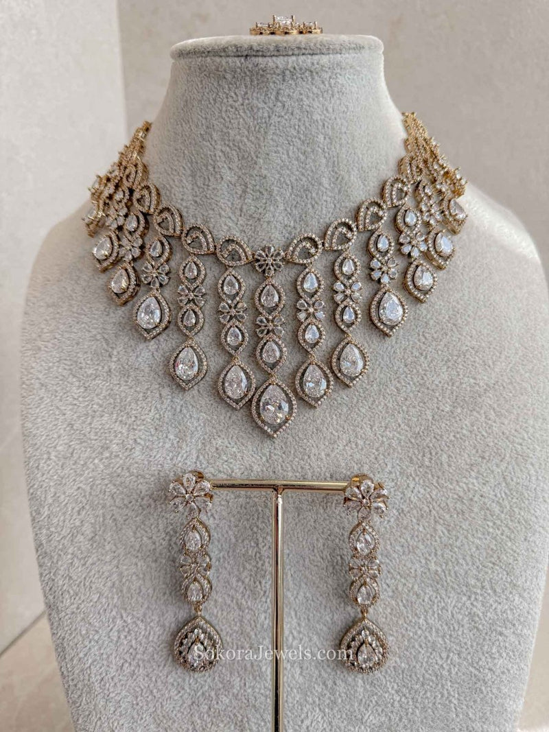 Vine Drop Diamante Set - SOKORA JEWELSVine Drop Diamante SetNECKLACE SETS