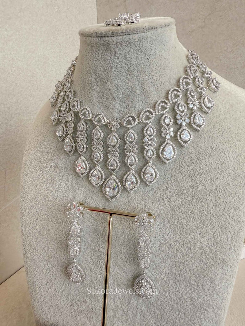 Vine Drop Diamante Set - SOKORA JEWELSVine Drop Diamante SetNECKLACE SETS
