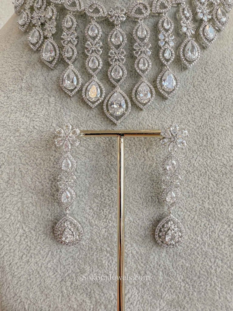 Vine Drop Diamante Set - SOKORA JEWELSVine Drop Diamante SetNECKLACE SETS