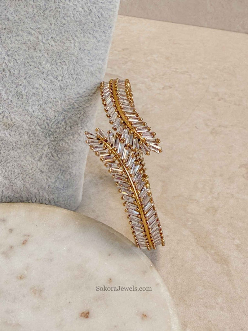 Vine Leaf Crystal Bangle - SOKORA JEWELSVine Leaf Crystal BangleBANGLES