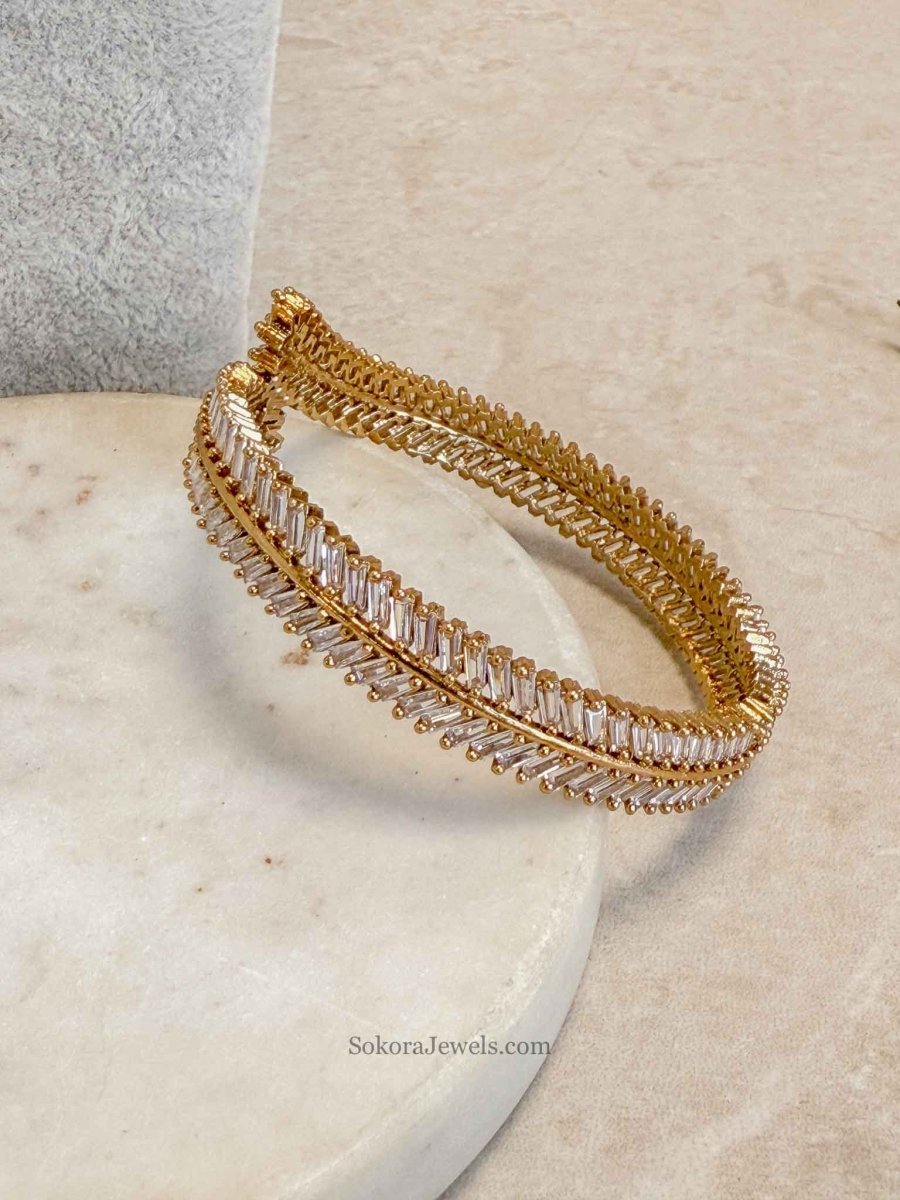 Vine Leaf Crystal Bangle - SOKORA JEWELSVine Leaf Crystal BangleBANGLES