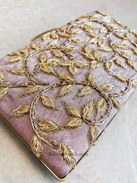 Vine Leaf Embellished Clutch Bag - 5 Colour options - SOKORA JEWELSVine Leaf Embellished Clutch Bag - 5 Colour options