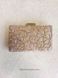 Vine Leaf Embellished Clutch Bag - 5 Colour options - SOKORA JEWELSVine Leaf Embellished Clutch Bag - 5 Colour options