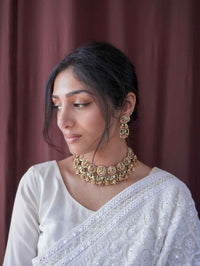 Vine Leaf Heritage Necklace Set – Ruby, Emerald & Kundan - SOKORA JEWELSVine Leaf Heritage Necklace Set – Ruby, Emerald & Kundan