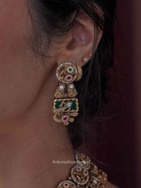 Vine Leaf Heritage Necklace Set – Ruby, Emerald & Kundan - SOKORA JEWELSVine Leaf Heritage Necklace Set – Ruby, Emerald & Kundan