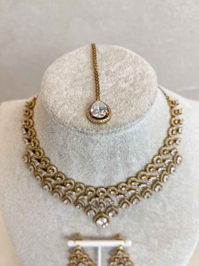 Vines Drop Antique Diamante Set - SOKORA JEWELSVines Drop Antique Diamante SetNECKLACE SETS