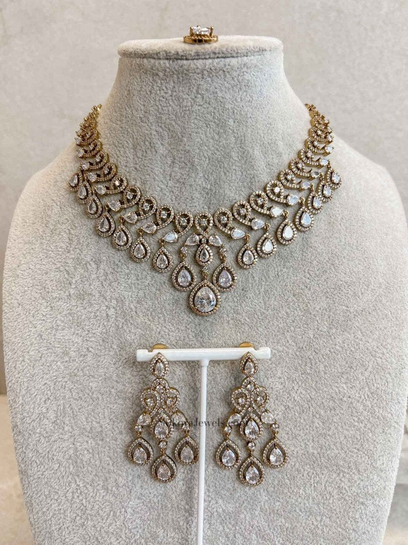 Vines Drop Antique Diamante Set - SOKORA JEWELSVines Drop Antique Diamante SetNECKLACE SETS