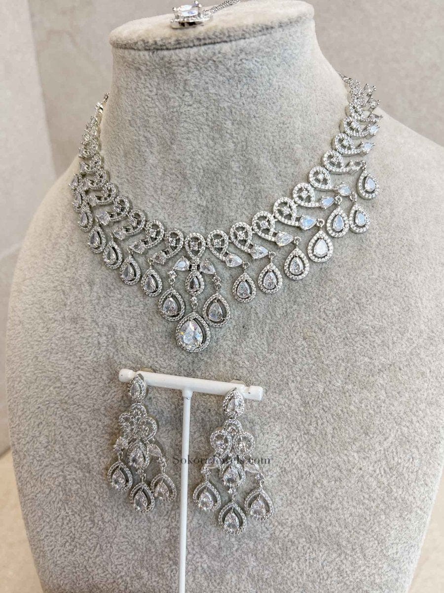 Vines Drop Antique Diamante Set - SOKORA JEWELSVines Drop Antique Diamante SetNECKLACE SETS