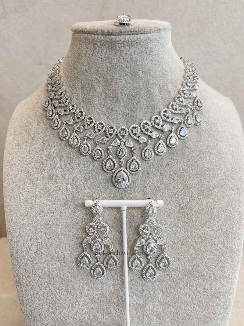 Vines Drop Antique Diamante Set - SOKORA JEWELSVines Drop Antique Diamante SetNECKLACE SETS