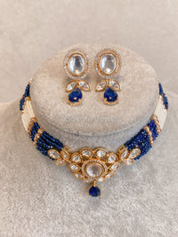 Viola Kundan Choker Set - Navy - SOKORA JEWELSViola Kundan Choker Set - NavyNECKLACE SETS