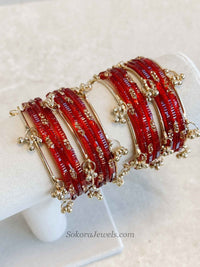 Viral Kashmiri Glass Bangle Set with Ghungroo - SOKORA JEWELSViral Kashmiri Glass Bangle Set with GhungrooBANGLES