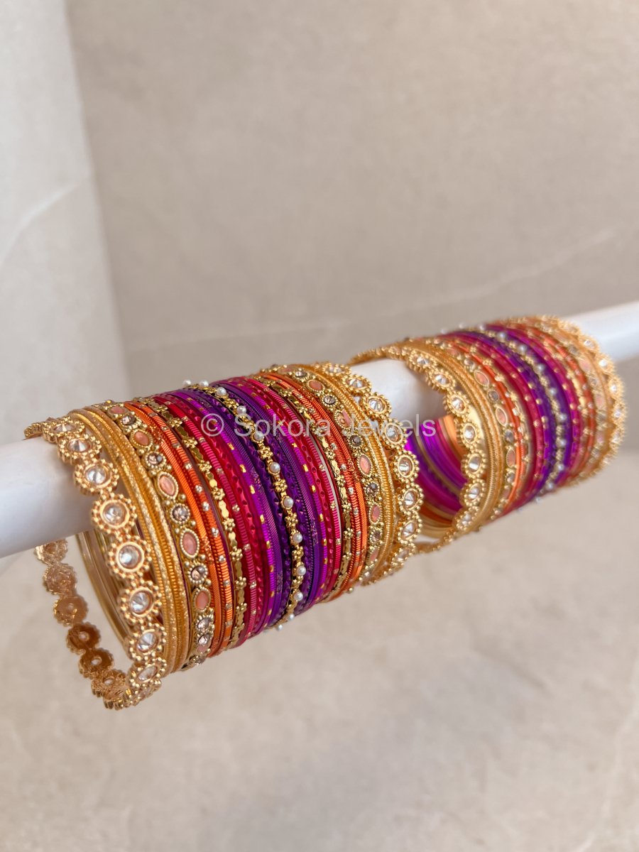 Vithusha Purple Sunset Bangle set - SOKORA JEWELSVithusha Purple Sunset Bangle setBANGLES