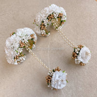 White Floral Hand Pieces - SOKORA JEWELSWhite Floral Hand Pieces