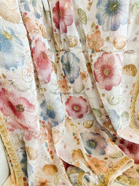 White & Multicolour Floral Dupatta - Embellished Occasion Dupatta - SOKORA JEWELSWhite & Multicolour Floral Dupatta - Embellished Occasion Dupatta
