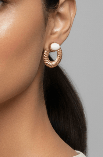 White Spiral Earrings - SOKORA JEWELSWhite Spiral Earrings