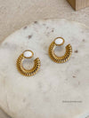 White Spiral Earrings - SOKORA JEWELSWhite Spiral Earrings