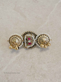 Wide Lotus Motif Kundan ring - SOKORA JEWELSWide Lotus Motif Kundan ringRING