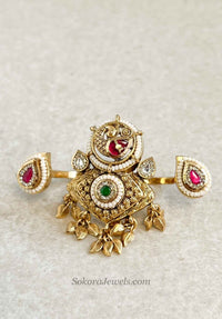 Wide Peacock Kashmiri Kundan ring - SOKORA JEWELSWide Peacock Kashmiri Kundan ringRING