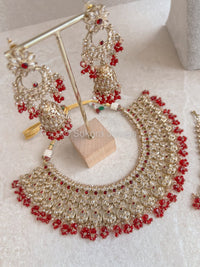 Yashnee Necklace Set - Red - SOKORA JEWELSYashnee Necklace Set - Red