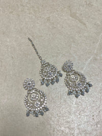 Deandra Silver Tikka set - Grey