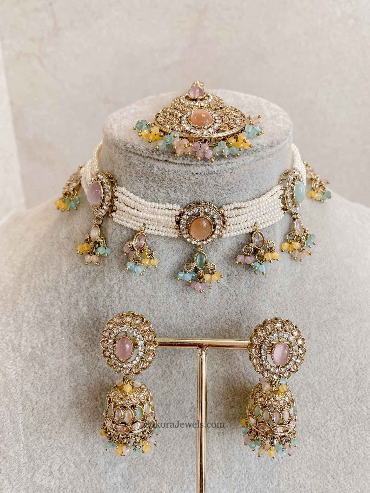 Multicolour Raveen Choker Set - 5 Options