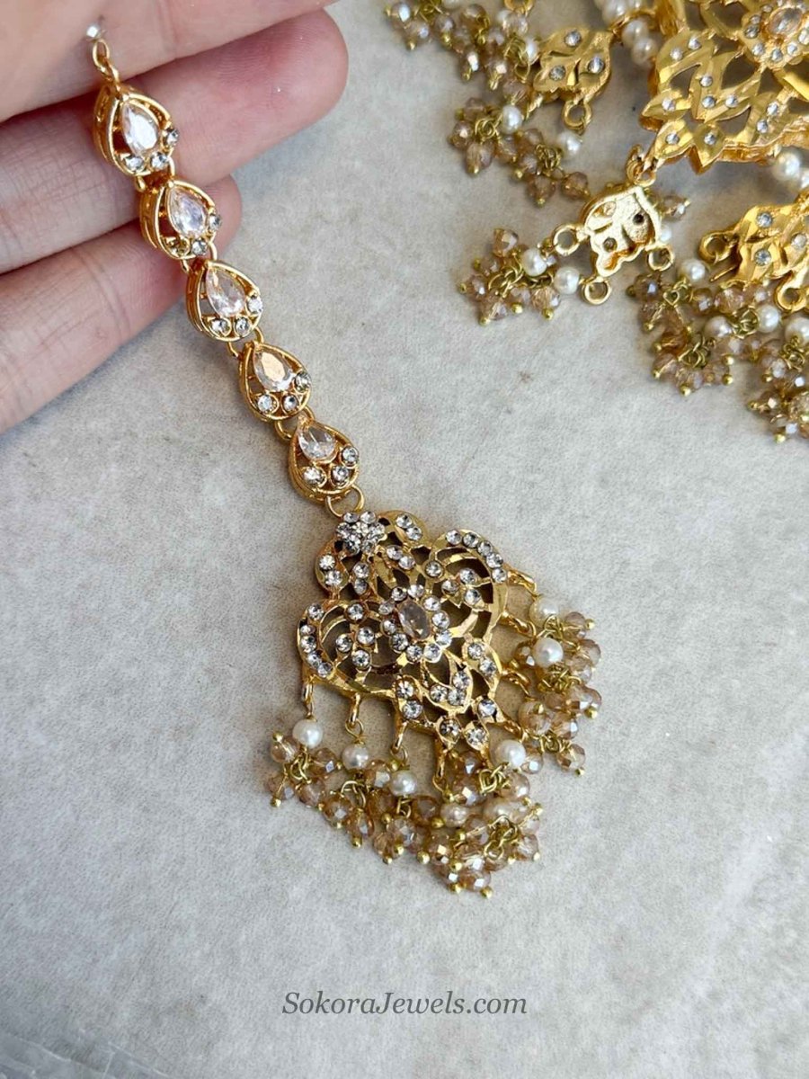 Zahara Golden Bridal Choker Set - SOKORA JEWELSZahara Golden Bridal Choker Set