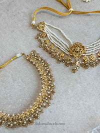 Zahara Golden Bridal Choker Set - SOKORA JEWELSZahara Golden Bridal Choker Set