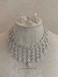 Zareen Silver Bridal Reception Set - SOKORA JEWELSZareen Silver Bridal Reception SetNECKLACE SETS