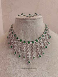 Zareen Silver Bridal Reception Set - SOKORA JEWELSZareen Silver Bridal Reception SetNECKLACE SETS