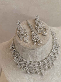 Zareen Silver Bridal Reception Set - SOKORA JEWELSZareen Silver Bridal Reception SetNECKLACE SETS