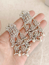 Zareen Statement Zircon Dangling Earrings - SOKORA JEWELSZareen Statement Zircon Dangling Earrings