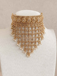 Zariya Cascade Statement Choker Set with Pearls - SOKORA JEWELSZariya Cascade Statement Choker Set with Pearls