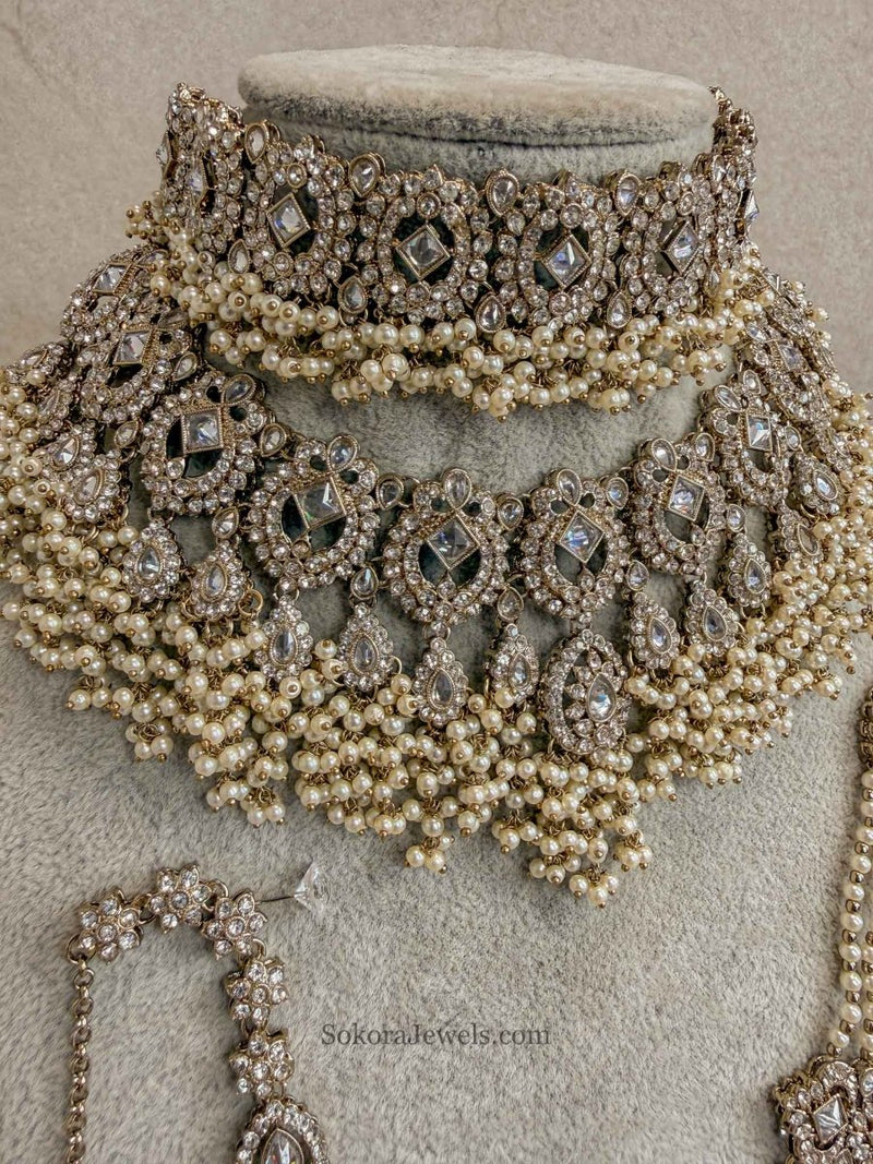 Zariya Ivory Pearl Bridal Jewellery Set - SOKORA JEWELSZariya Ivory Pearl Bridal Jewellery Setnecklace sets