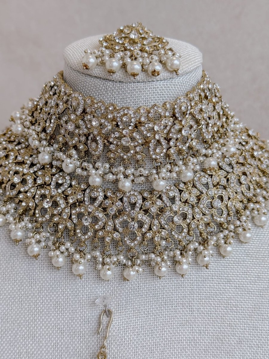 Zeba Bridal Set - Pearl - SOKORA JEWELSZeba Bridal Set - Pearlnecklace sets