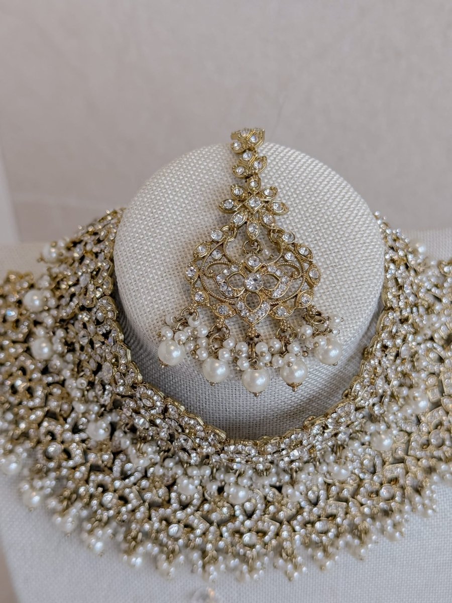 Zeba Bridal Set - Pearl - SOKORA JEWELSZeba Bridal Set - Pearlnecklace sets