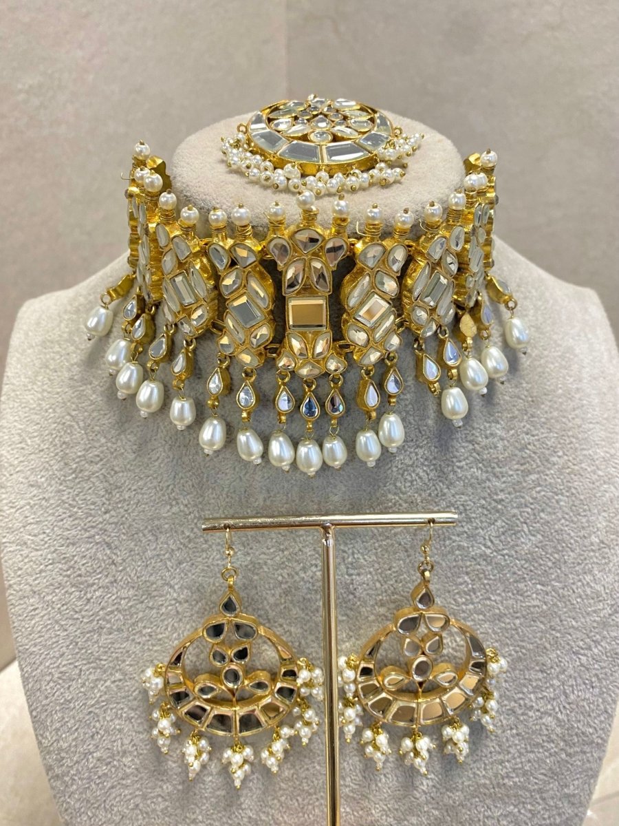 Zenab Statement Kundan Choker - Mirror - SOKORA JEWELSZenab Statement Kundan Choker - MirrorNECKLACE SETS