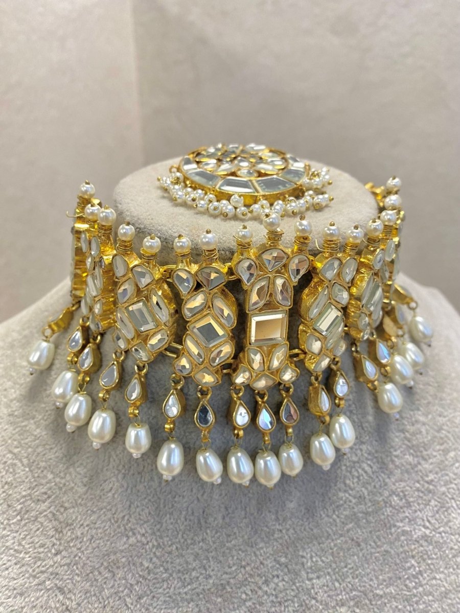 Zenab Statement Kundan Choker - Mirror - SOKORA JEWELSZenab Statement Kundan Choker - MirrorNECKLACE SETS