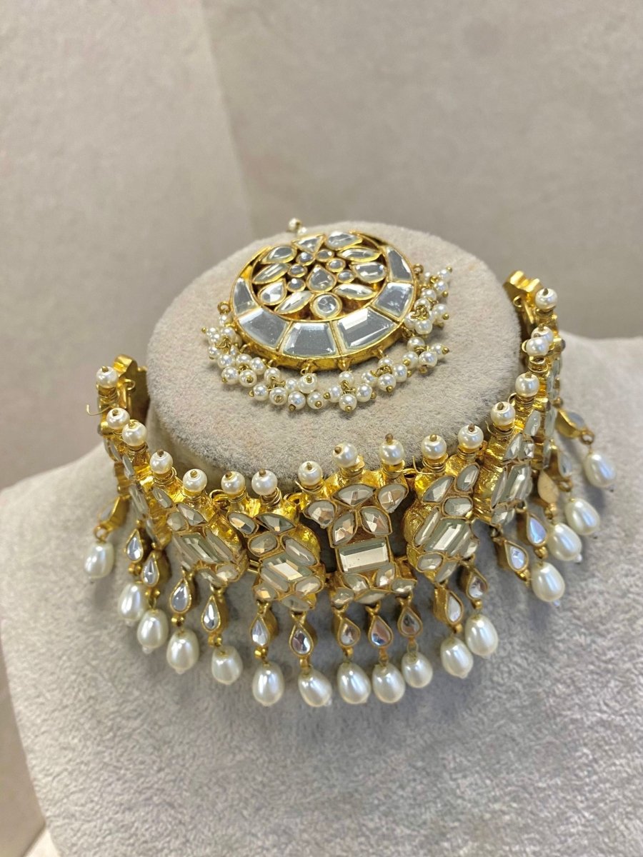 Zenab Statement Kundan Choker - Mirror - SOKORA JEWELSZenab Statement Kundan Choker - MirrorNECKLACE SETS