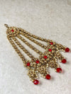 Ziba Golden Jhumar - Red - SOKORA JEWELSZiba Golden Jhumar - Red
