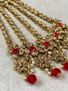 Ziba Golden Jhumar - Red - SOKORA JEWELSZiba Golden Jhumar - Red