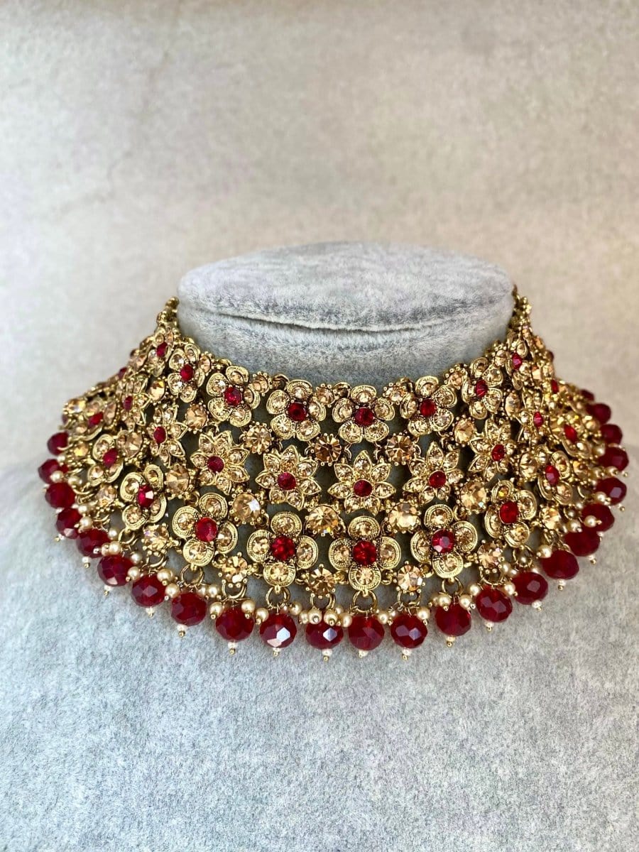 Ziba Necklace Only - Maroon - SOKORA JEWELSZiba Necklace Only - Maroon