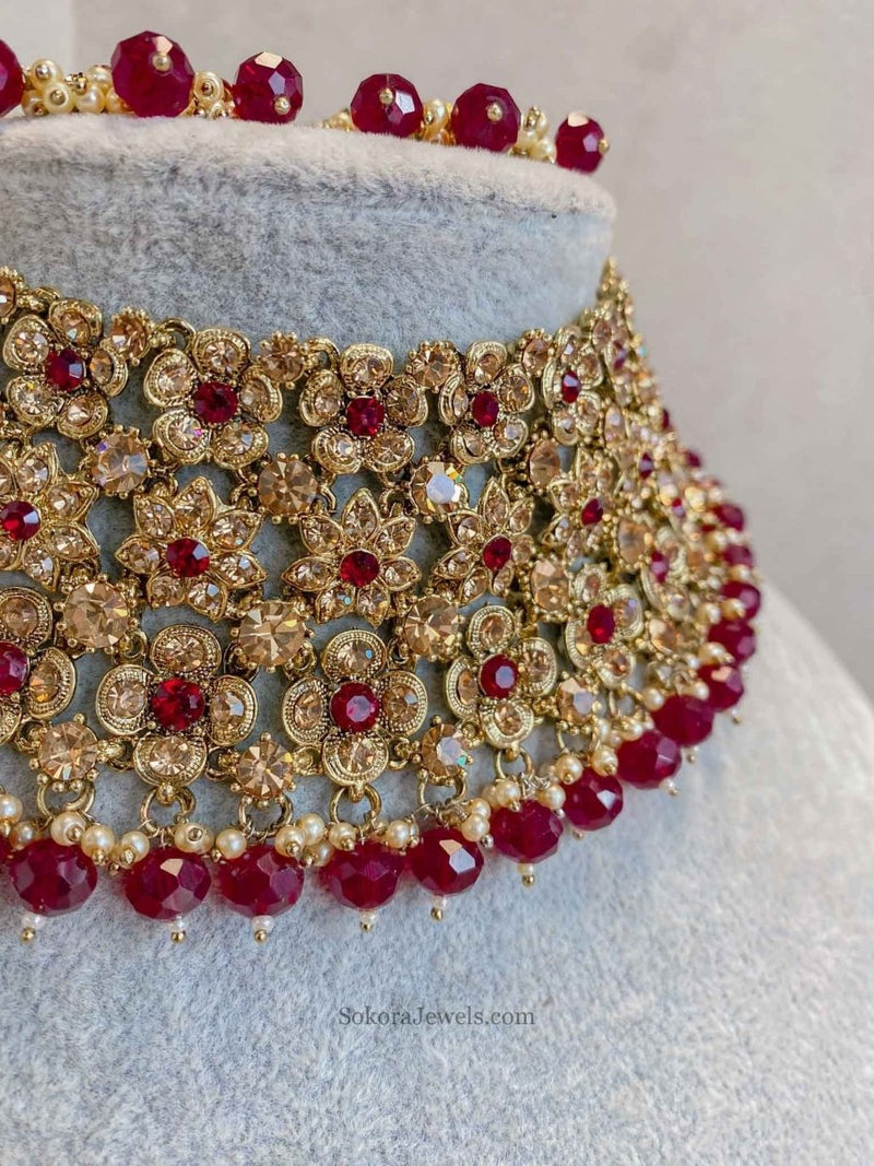 Ziba Necklace Only - Maroon - SOKORA JEWELSZiba Necklace Only - Maroon