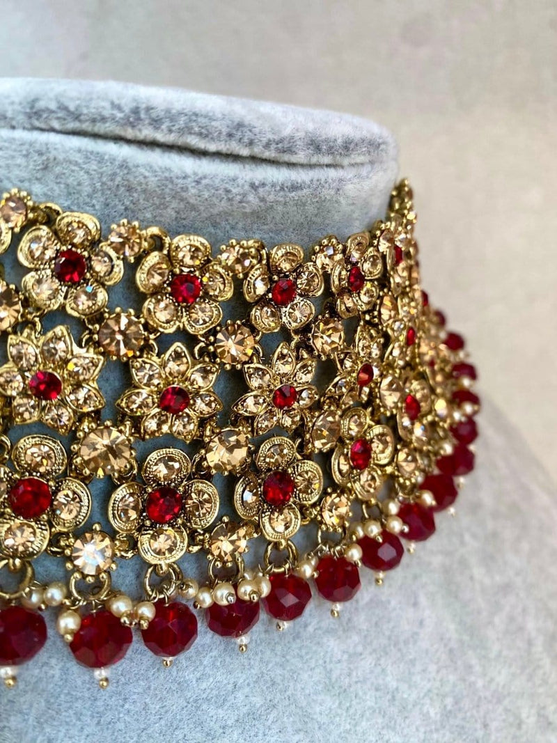 Ziba Necklace Only - Maroon - SOKORA JEWELSZiba Necklace Only - Maroon