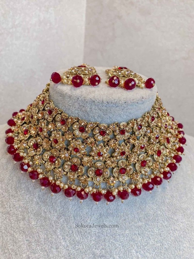 Ziba Necklace Only - Maroon - SOKORA JEWELSZiba Necklace Only - Maroon