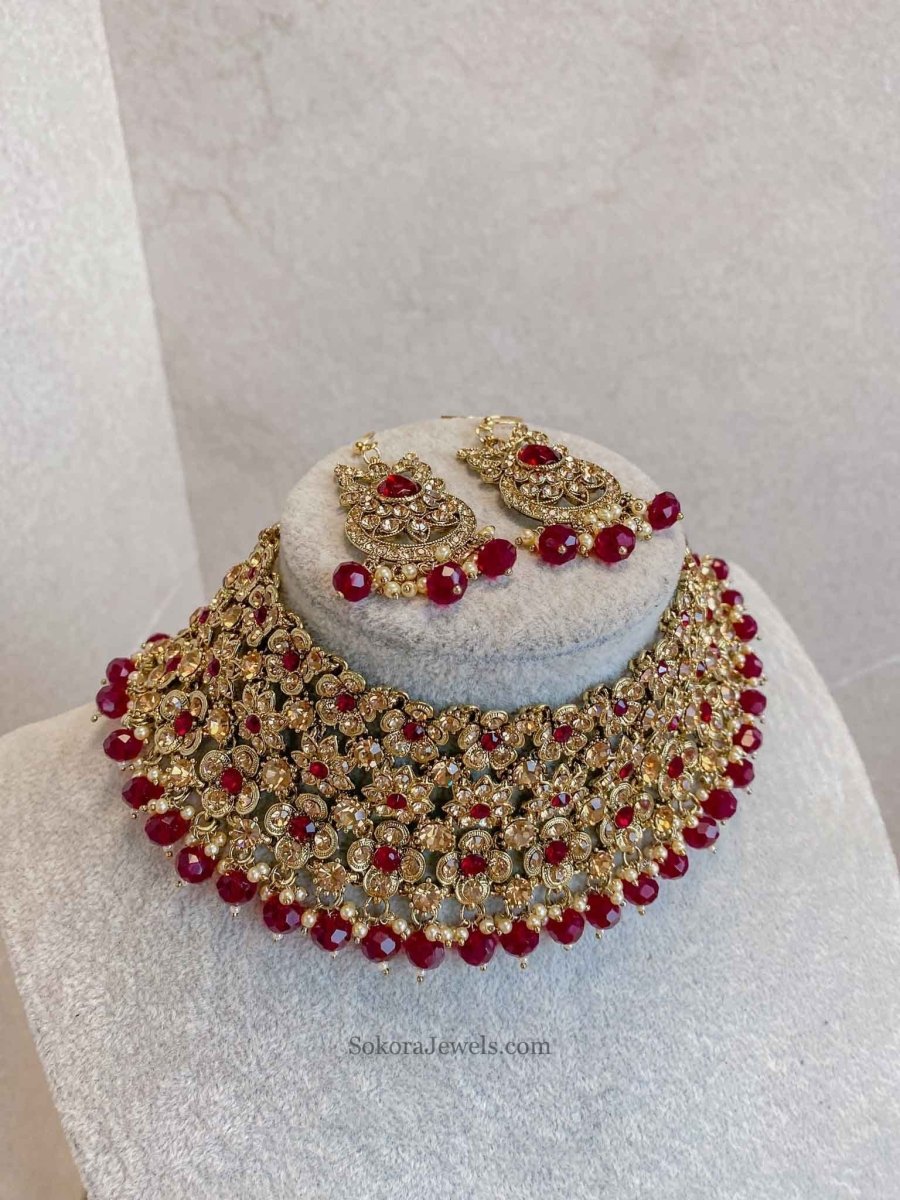 Ziba Necklace Only - Maroon - SOKORA JEWELSZiba Necklace Only - Maroon