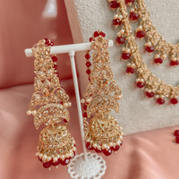 Aleena Bridal Necklace set - Maroon