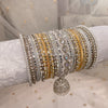 Aafiya Bridal Bangle Set - Silver & Golden Shimmer - SOKORA JEWELSAafiya Bridal Bangle Set - Silver & Golden ShimmerBANGLES