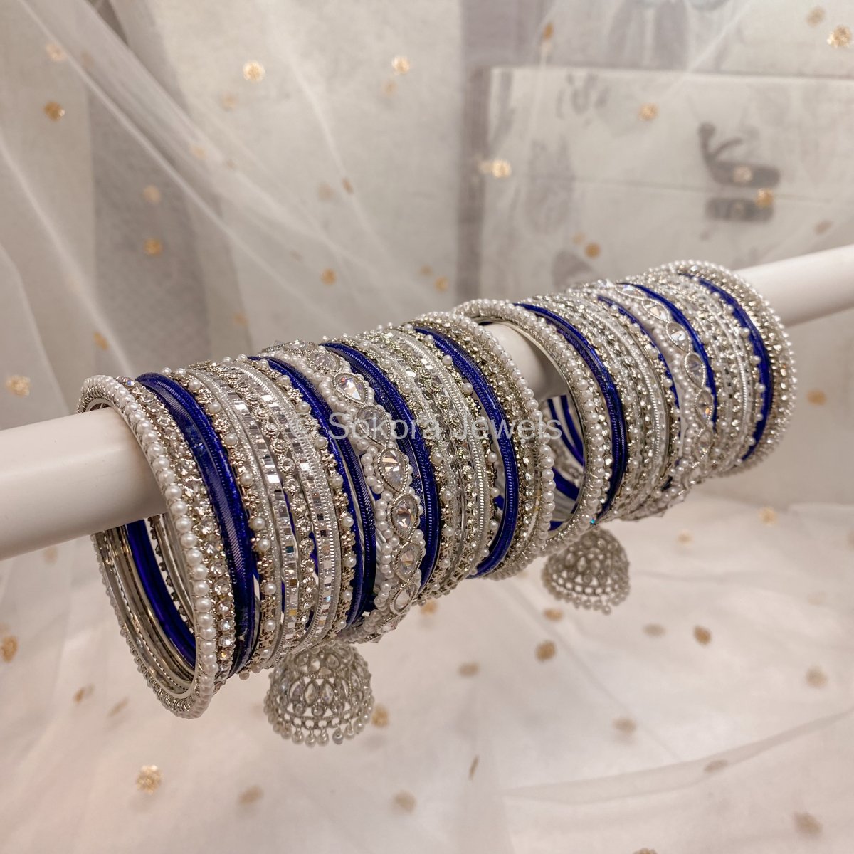 Starlight Silver Diamante and Pearl bridal bracelet - Cinderella's Closet