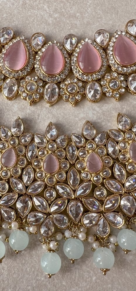 Aafiya Bridal Double necklace set - SOKORA JEWELSAafiya Bridal Double necklace set