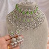 Aafiya Bridal Double necklace set - Green - SOKORA JEWELSAafiya Bridal Double necklace set - Green